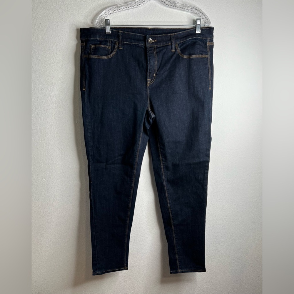 JCP jeans Women 18W Blue high stretch Denim Skinny Ankle